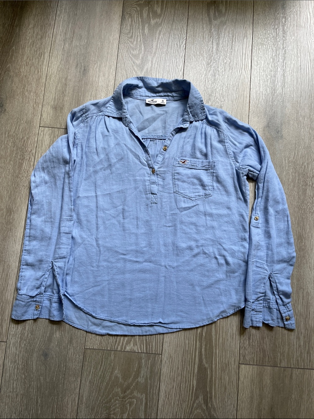 Hollister Light Blue Long-Sleeve Casual Shirt
